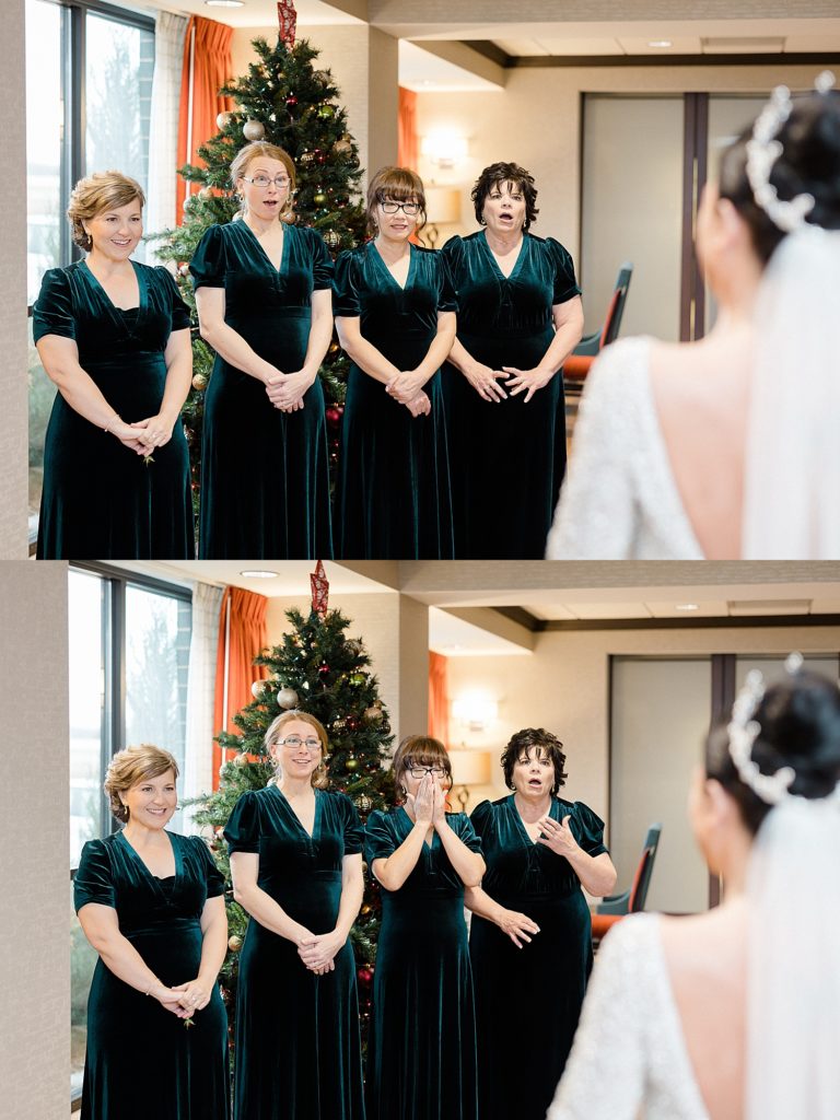 Bridesmaids reveal before ceremony at Minneapolis wedding