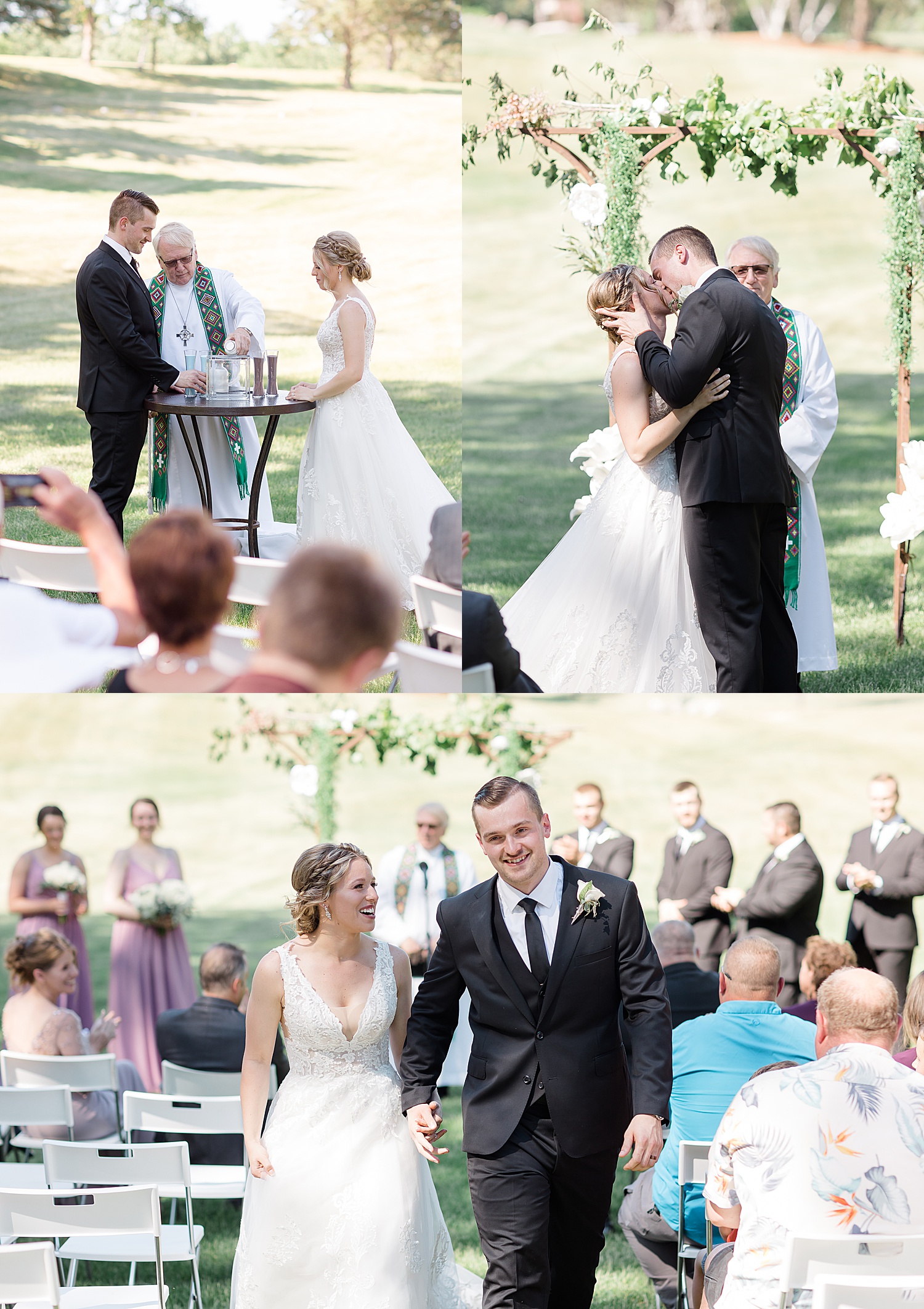 ceremony unity and first kiss at Fair Hills Resort wedding venue 