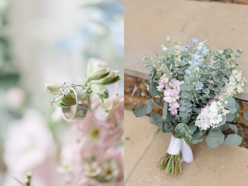Soft and whimsical florals by Midwest wedding photographer