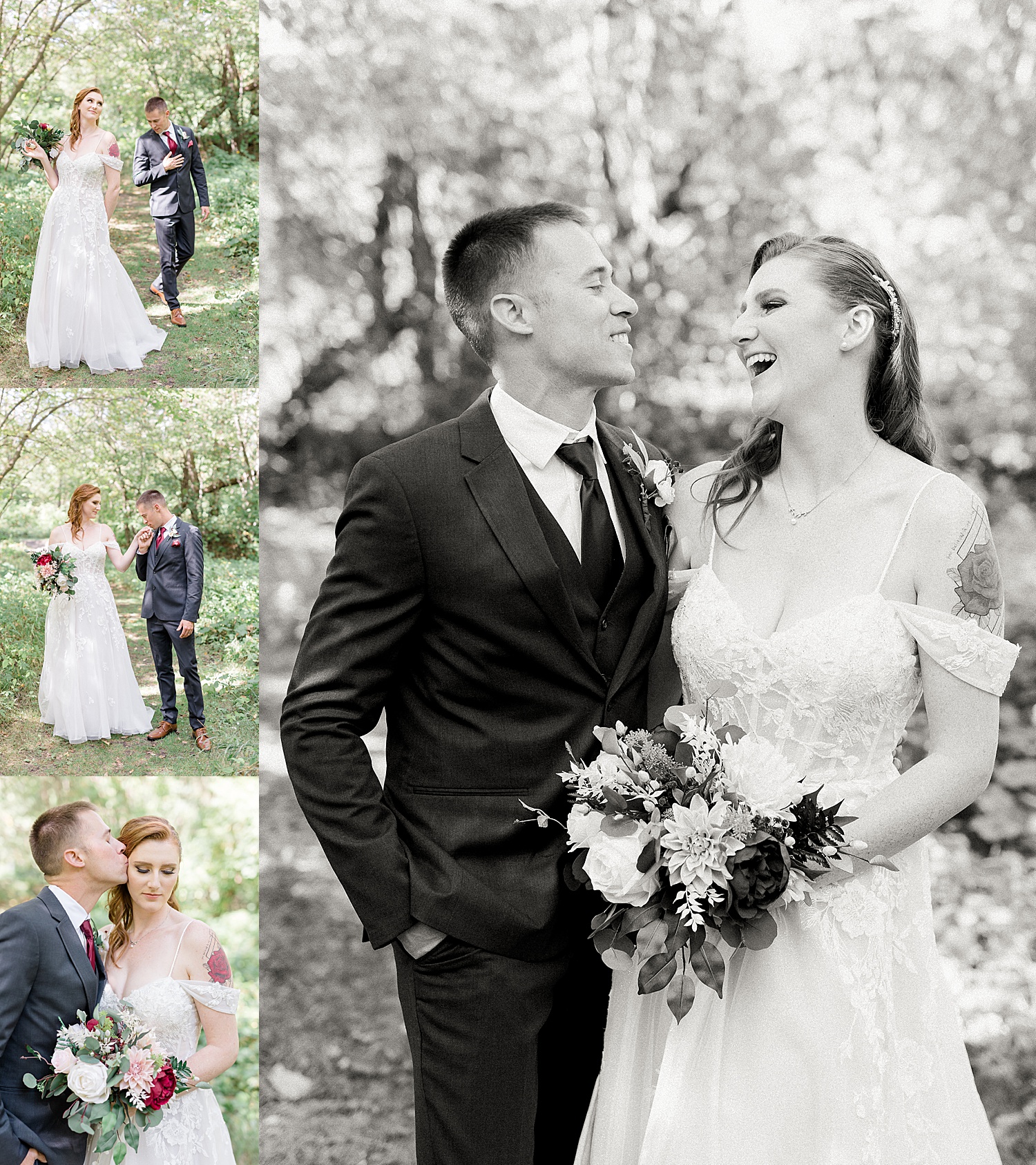 Bridal portraits of newly married couple at buffalo River state park wedding 