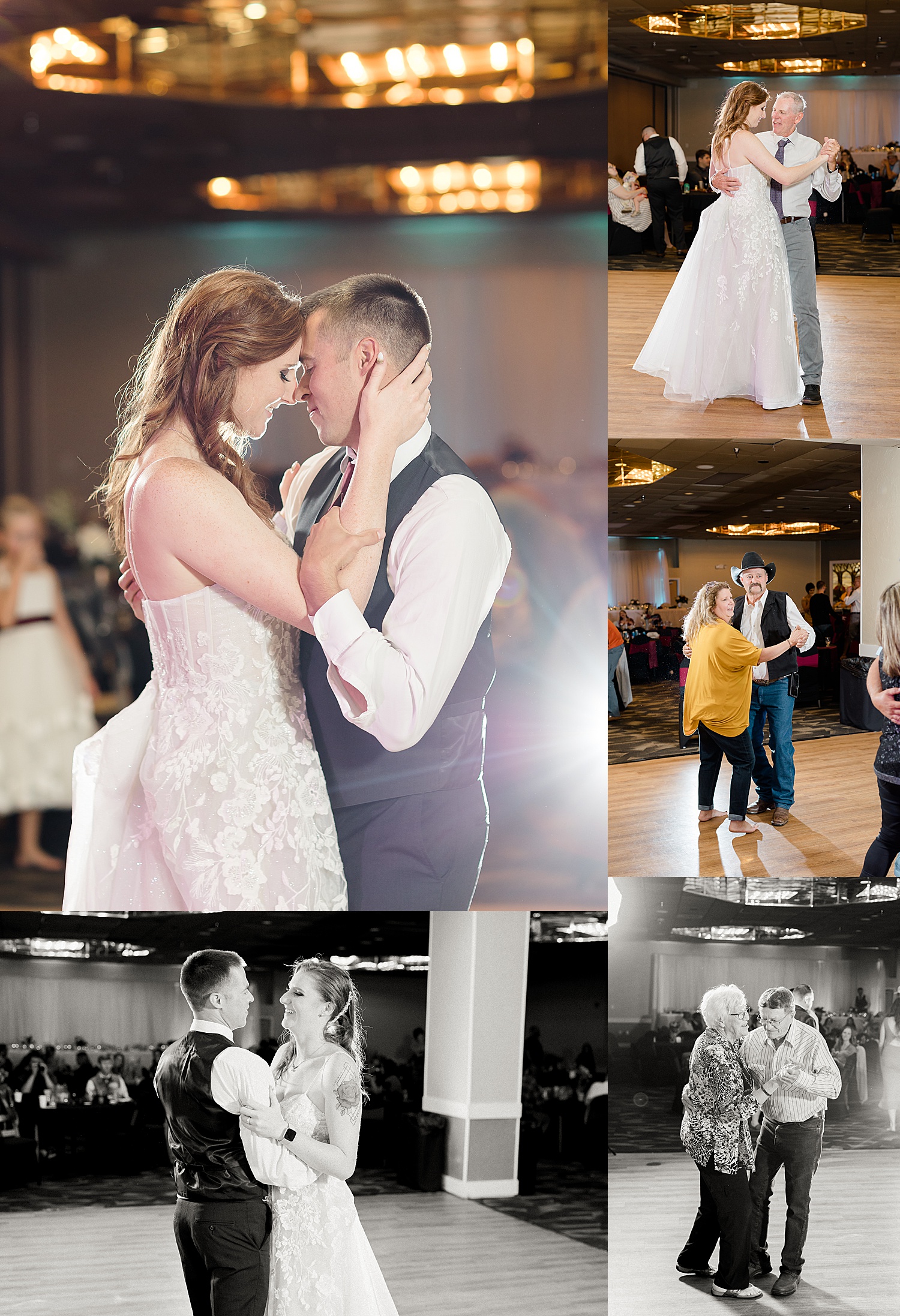 First dances with bride and groom before the rest of guests join the dance floor 