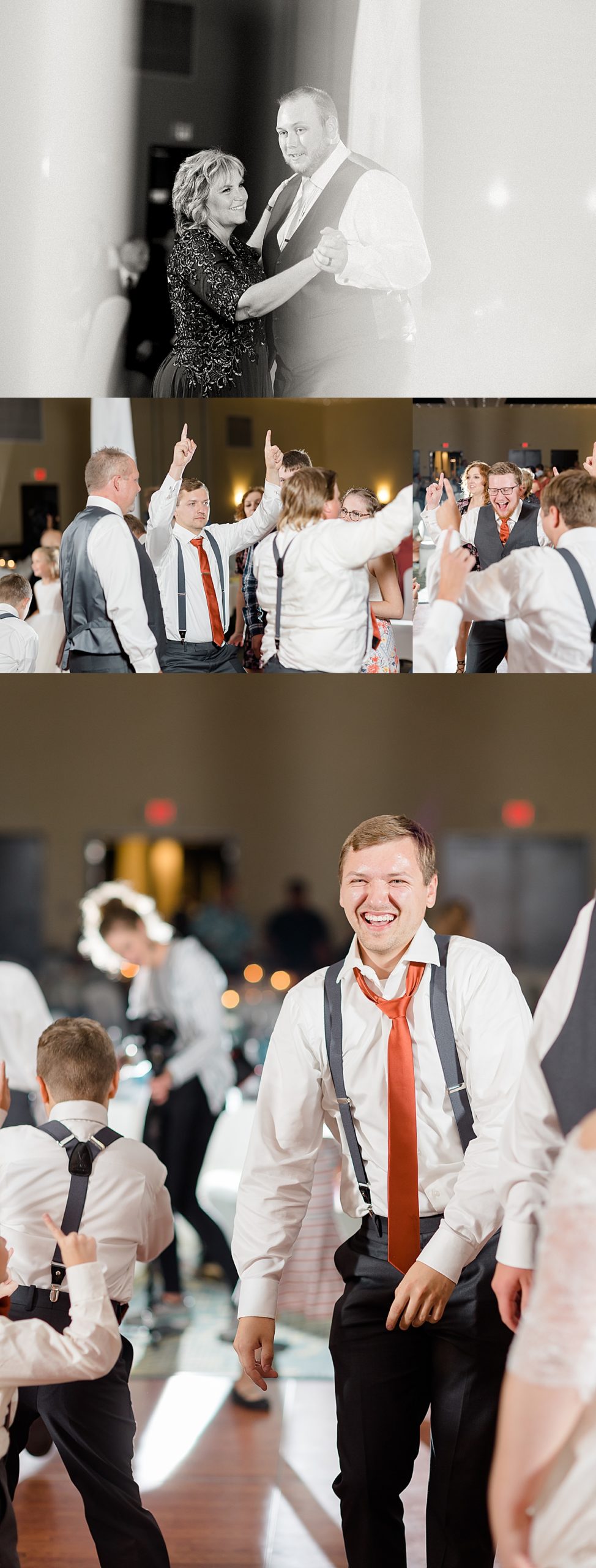 reception at Hilton Garden Inn with bridal party and mother son dance 