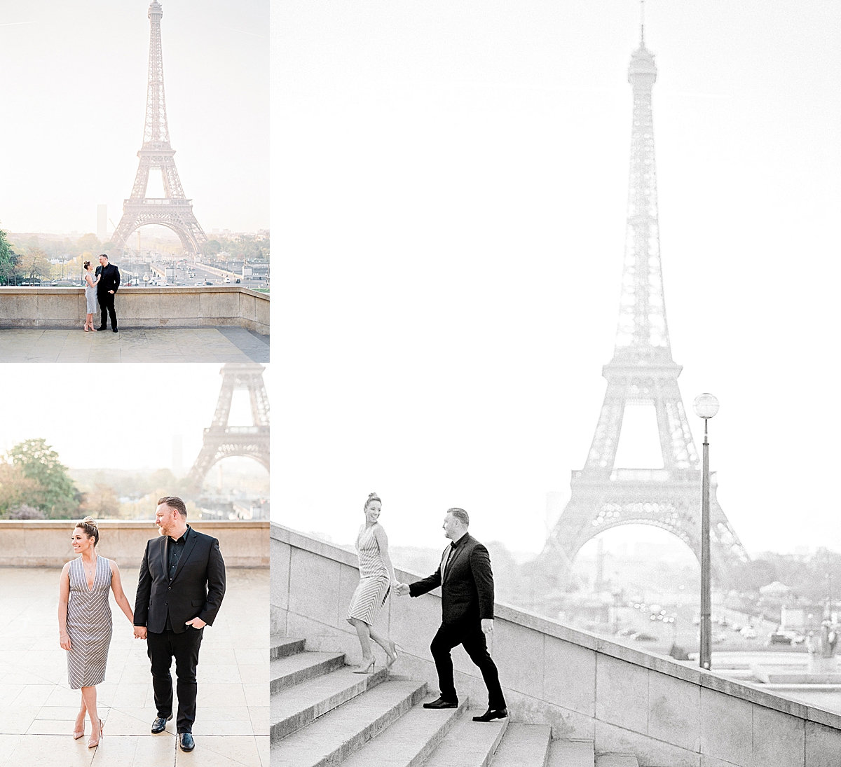 newly married couple on honeymoon in Paris with Paris honeymoon photographer 